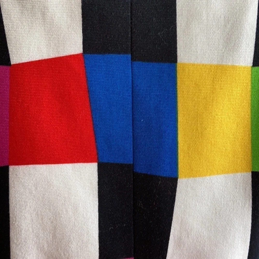 𝅺NIPON BOUTIQUE VTG color block 100% cotton blazer Sz 14